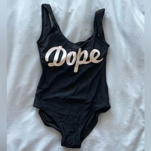 DOPE one piece swim. WORN ONCE. Boob pads